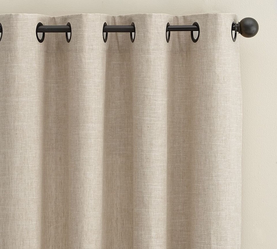 emery linen grommet blackout curtain